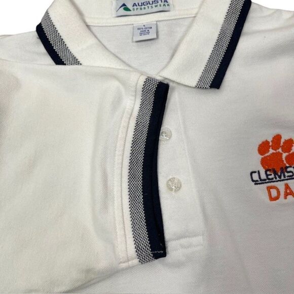 Clemson Dad Augusta SportsWear Men's Polo White 100% Cotton L - Picture 2 of 9